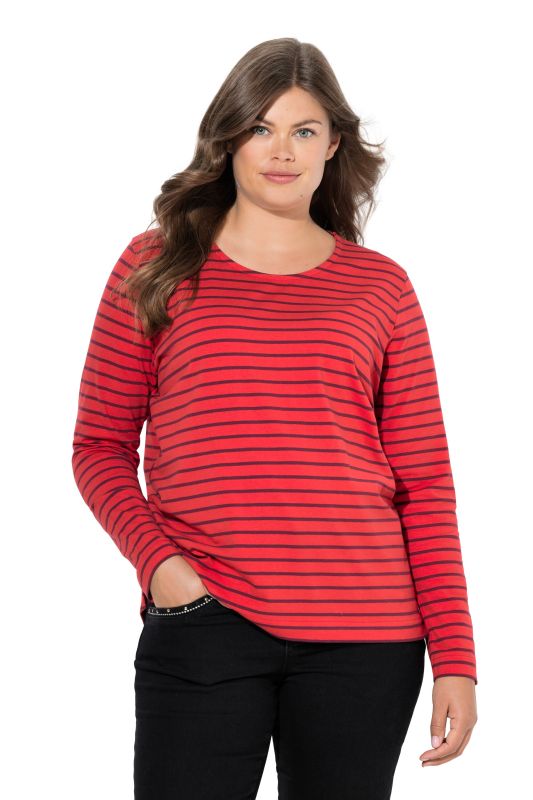 T-shirt rayé, manches longues et décolleté rond