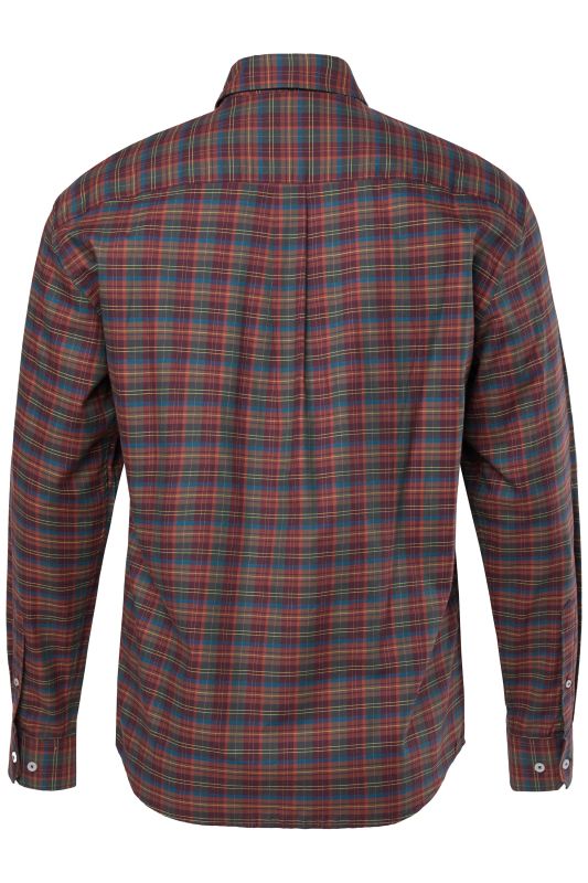 Chemise à carreaux JP 1880, manches longues et col à pointes boutonnée, coupe Modern Fit - jusqu'au 8 XL