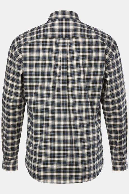 Chemise à carreaux JP 1880, manches longues et col à pointes boutonnée, coupe Modern Fit - jusqu'au 8 XL