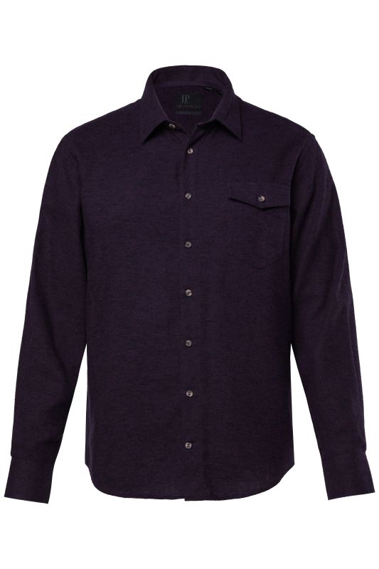 Chemise JP 1880 en flanelle à manches longues et col Kent, coupe Modern Fit - jusqu'au 8&nbsp;XL