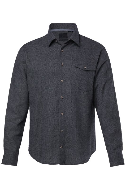 Chemise JP 1880 en flanelle à manches longues et col Kent, coupe Modern Fit - jusqu'au 8&nbsp;XL