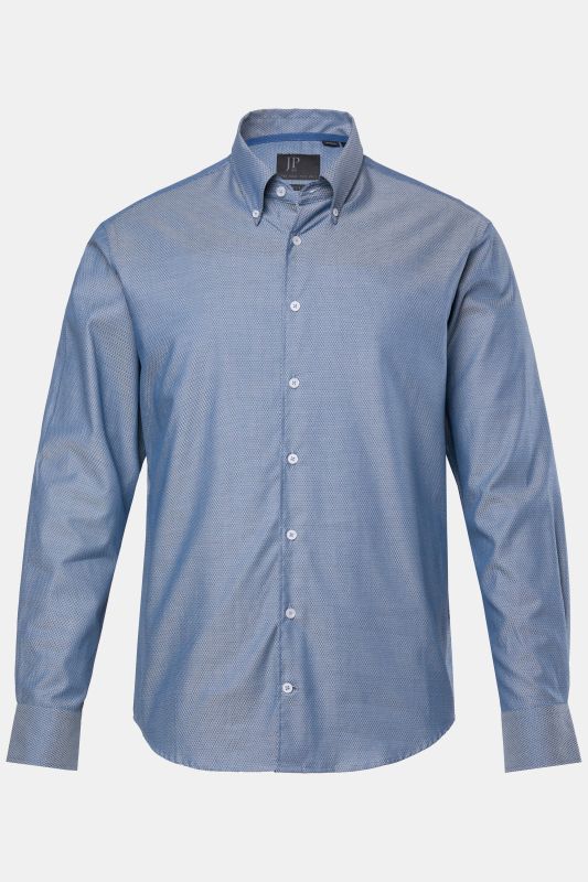 Chemise JP 1880 imprimé all-over, manches longues et col à pointes boutonnées, coupe Modern Fit - jusqu'au 8 XL