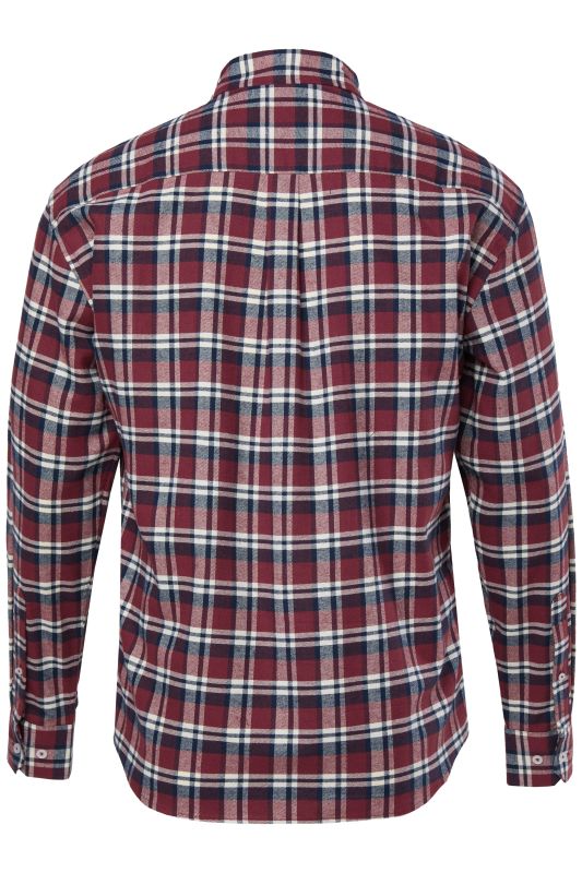 Chemise en flanelle à carreaux, manches longues et col à pointes boutonnées, coupe Modern Fit