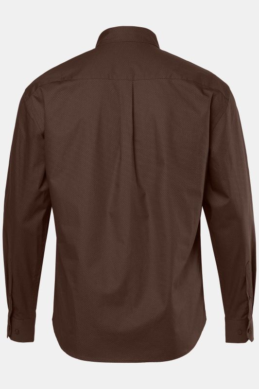 Chemise JP 1880 micro-imprimé, manches longues et col à pointes boutonnées, coupe Modern Fit - jusqu'au 8 XL