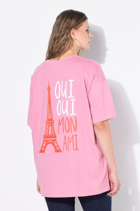 T-shirt oversize, imprimé tour Eiffel dans le dos