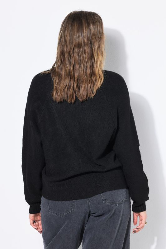 Pull coupe Boxy Shape, manches ballon avec fente et pierres fantaisie