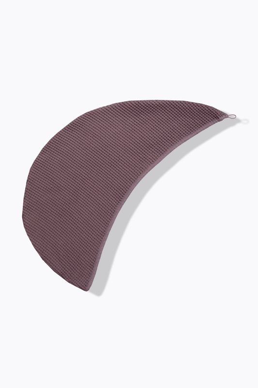 Serviette turban en piqué gaufré, bouton, boucle