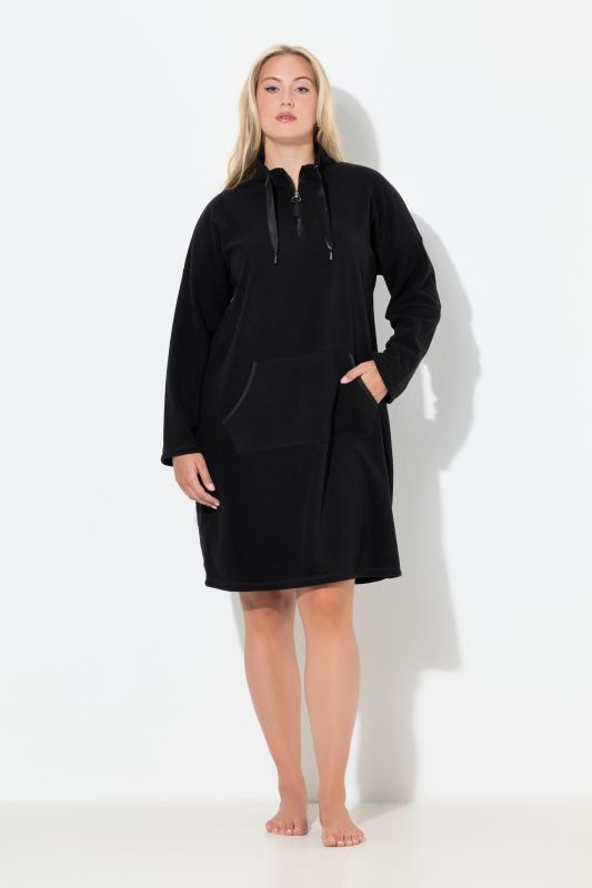 Robe d'intérieur en polaire, avec col montant et manches longues