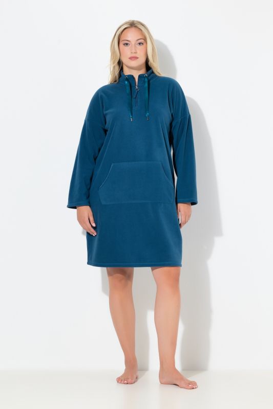 Robe d'intérieur en polaire, avec col montant et manches longues