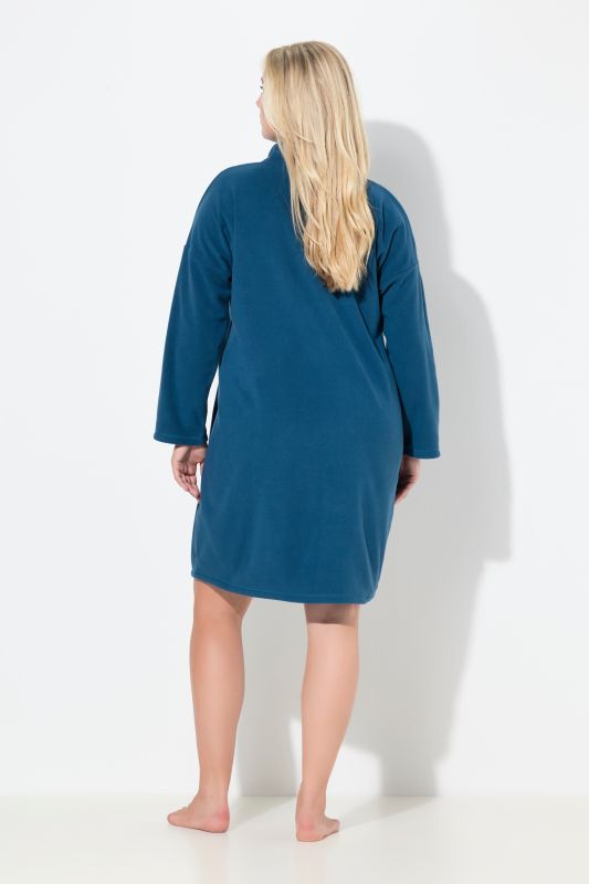 Robe d'intérieur en polaire, avec col montant et manches longues