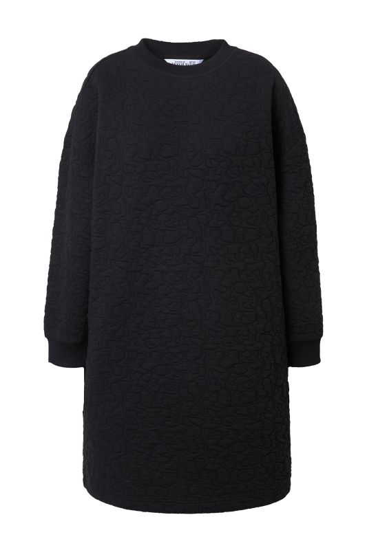 Robe mini en molleton, coupe oversize, matelassage léopard