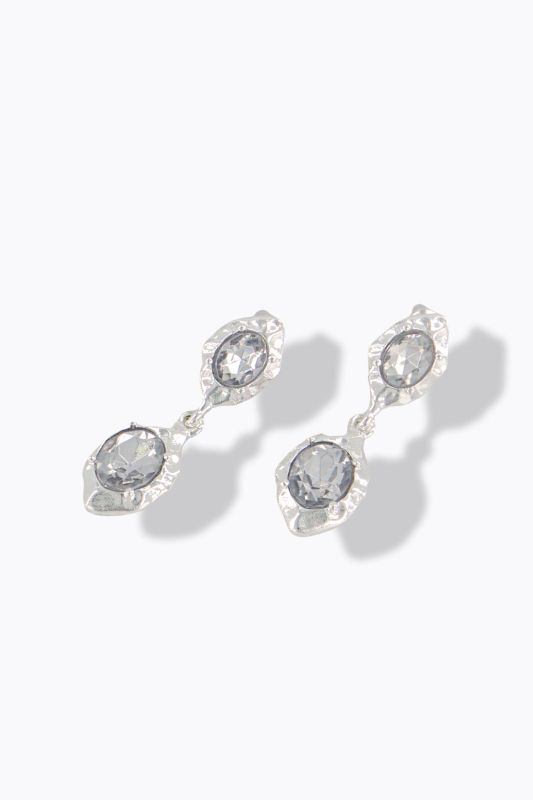 Boucles d'oreille avec pendentif et pierres fantaisie