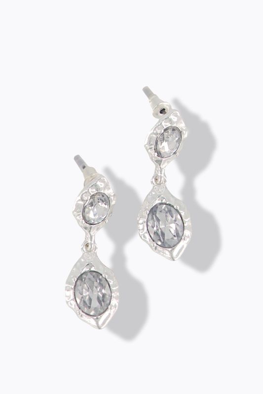 Boucles d'oreille avec pendentif et pierres fantaisie