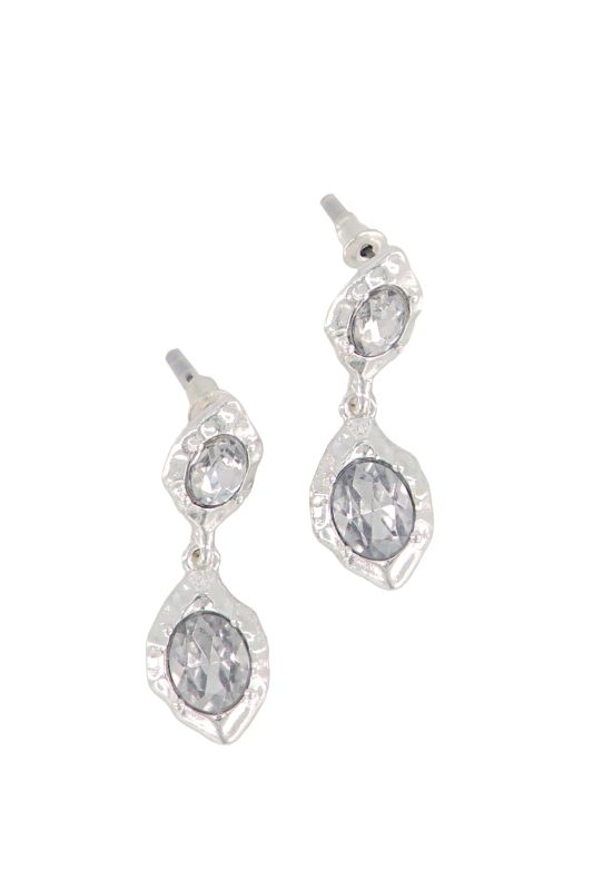 Boucles d'oreille avec pendentif et pierres fantaisie