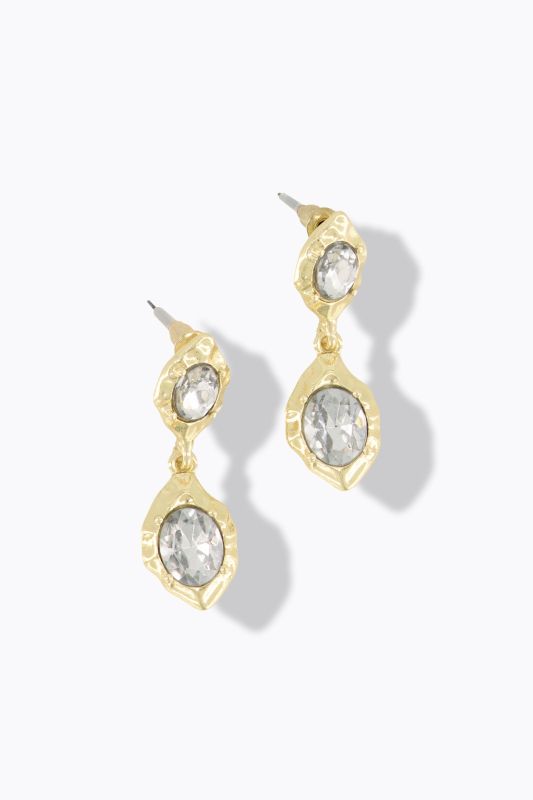 Boucles d'oreille avec pendentif et pierres fantaisie