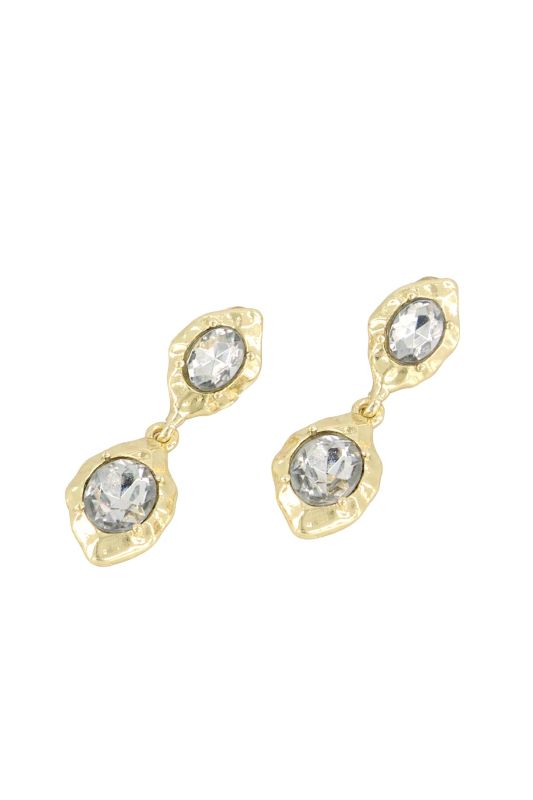 Boucles d'oreille avec pendentif et pierres fantaisie
