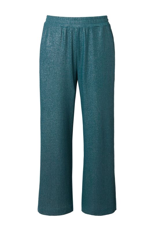 Pantalon coupe Wide Legs, matière texturée et scintillante
