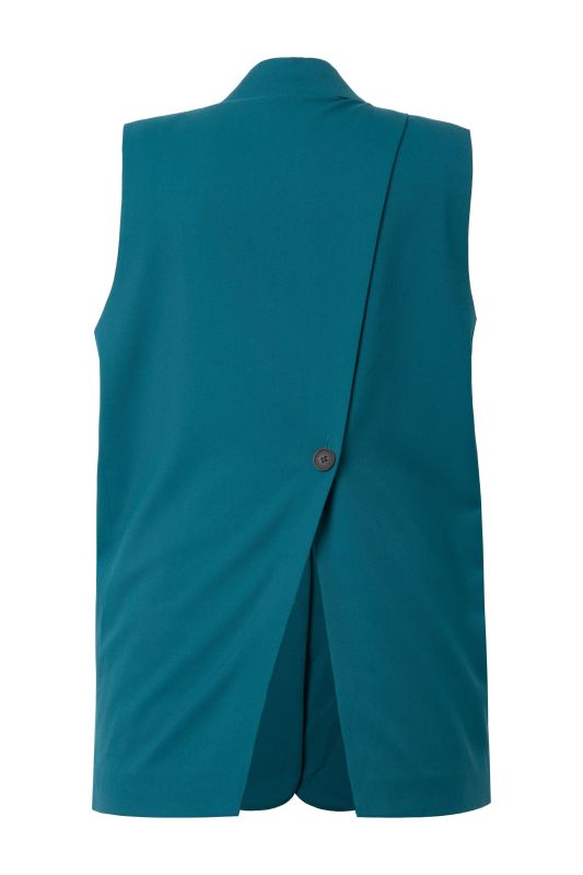 Veste de tailleur sans manches, coupe oversize, fente d'aisance dans le dos avec bouton