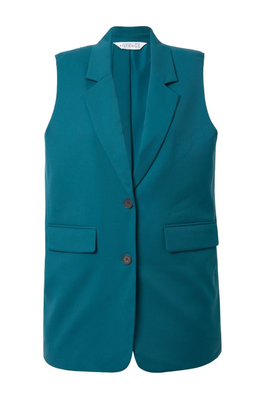 Veste de tailleur sans manches, coupe oversize, fente d'aisance dans le dos avec bouton