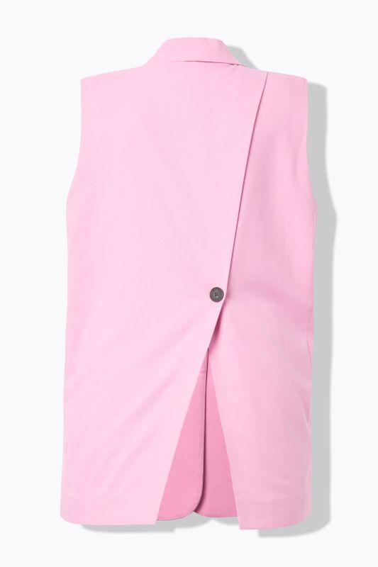 Veste de tailleur sans manches, coupe oversize, fente d'aisance dans le dos avec bouton