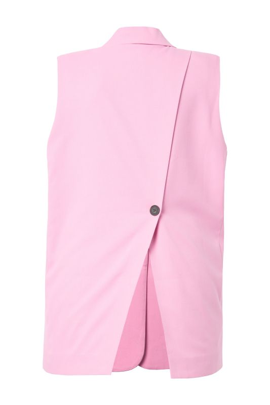 Veste de tailleur sans manches, coupe oversize, fente d'aisance dans le dos avec bouton