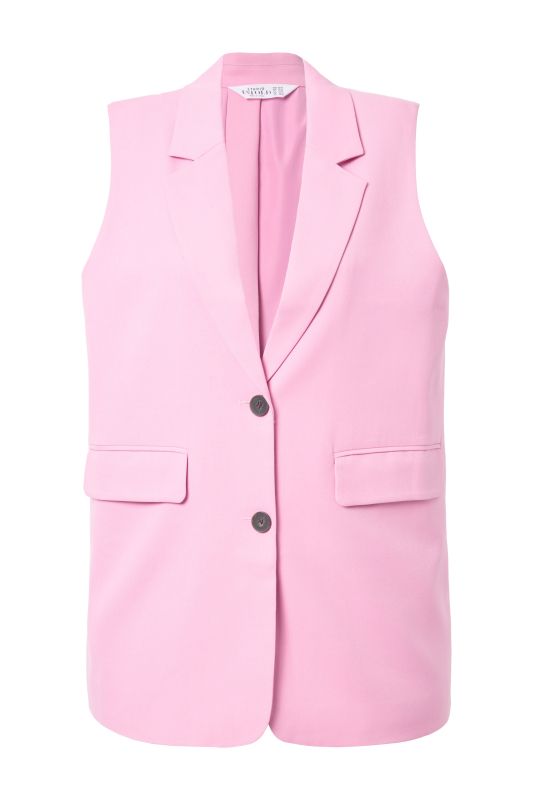 Veste de tailleur sans manches, coupe oversize, fente d'aisance dans le dos avec bouton