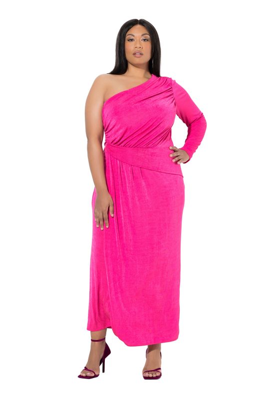Robe maxi épaule nue, aspect cache-cœur, sans manche/manche longue