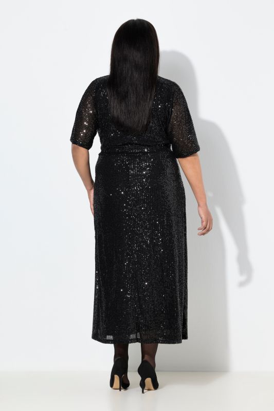 Robe maxi à paillettes, coupe trapèze