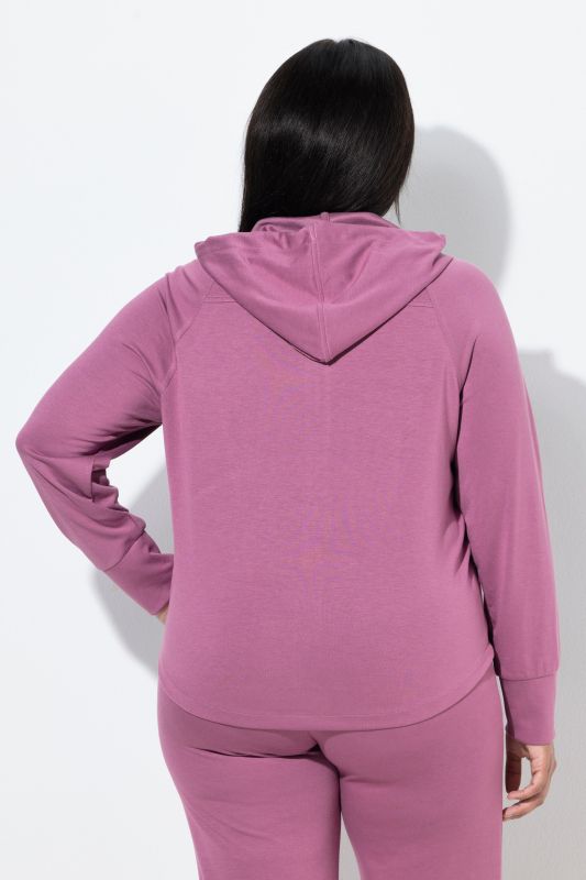 Veste en molleton à capuche, poches zippées et manches longues raglan