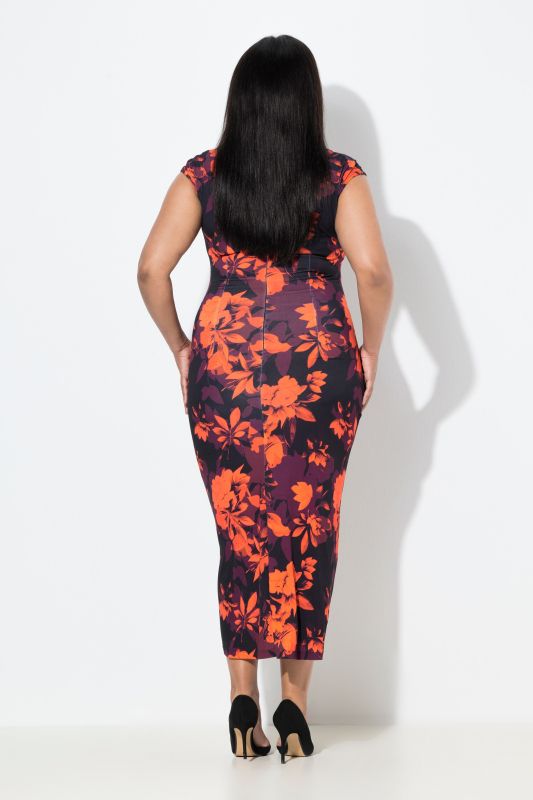 Robe maxi en jersey, coupe Slim et drapé devant