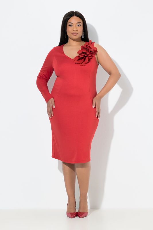 Robe en jersey avec application floral, one shoulder