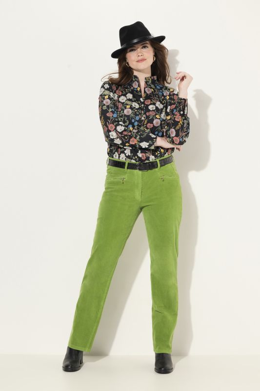 Pantalon en velours côtelé Mony, taille confortable, poches zippées