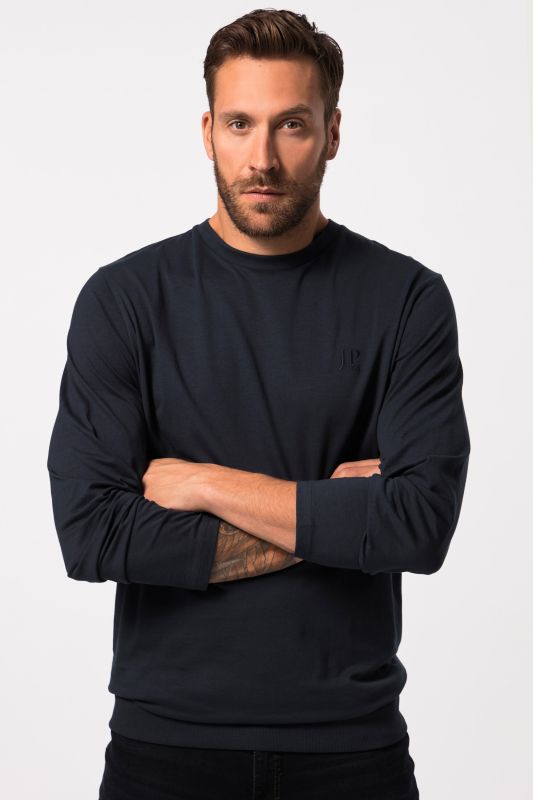 T-shirt manches longues et col rond, ventre confort, collection Basic - jusqu'au 8 XL