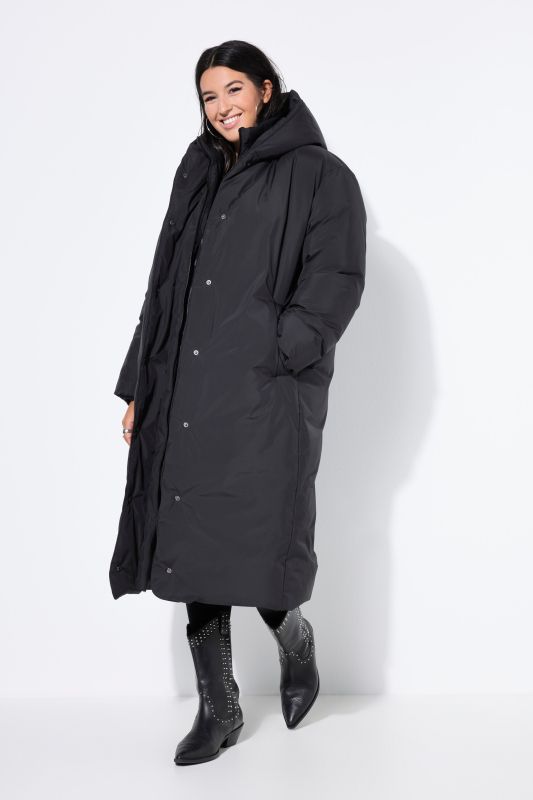Manteau matelassé oversize, capuche et fermeture zippée à double sens