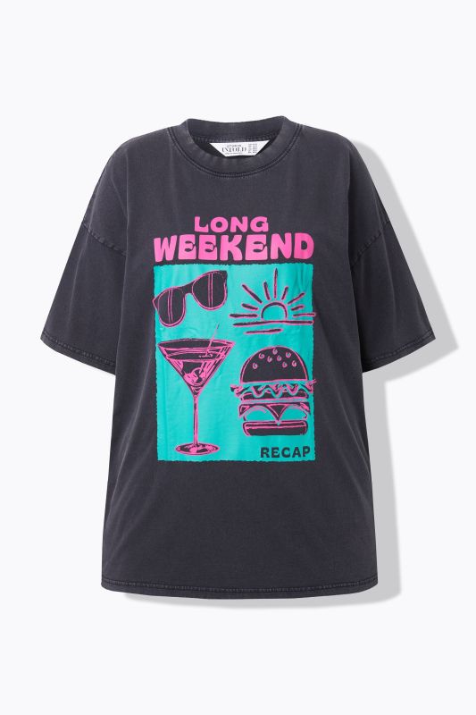 T-shirt oversize, imprimé week-end