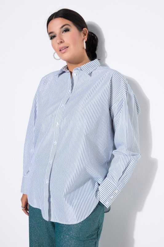 Chemisier oversize, rayures scintillantes