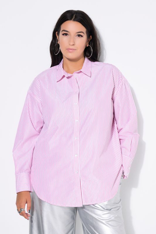 Chemisier oversize, rayures scintillantes