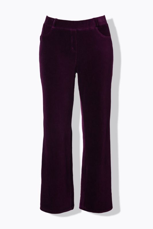 Pantalon à enfiler en velours côtelé de coton bio Mary, ceinture élastique