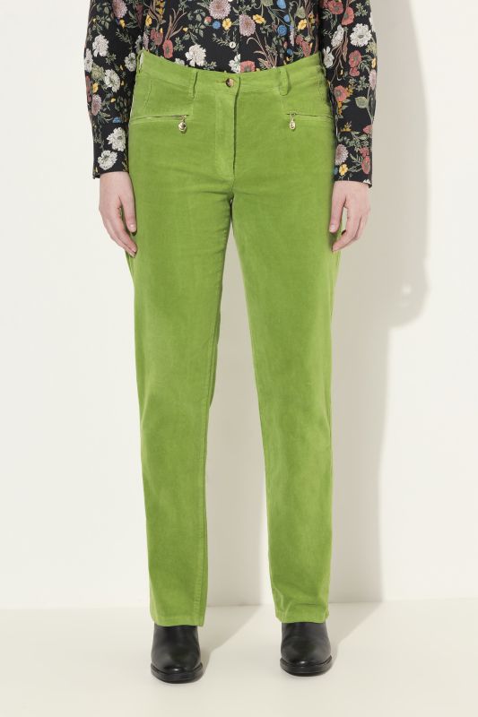 Pantalon en velours côtelé Mony, taille confortable, poches zippées