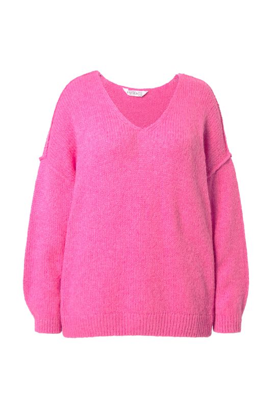 Pull oversized, col V, manches longues et amples