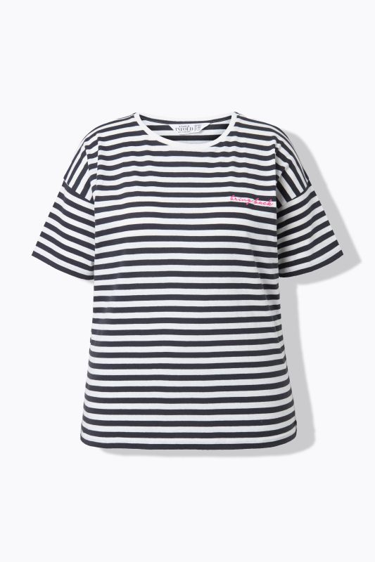 T-shirt à rayures oversize, avec broderie
