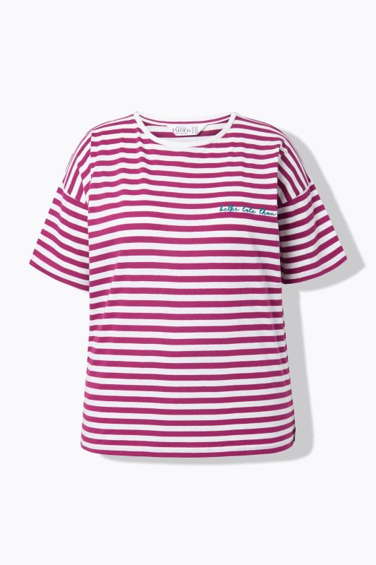 T-shirt à rayures oversize, avec broderie
