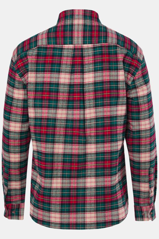 Chemise JP 1880 en flanelle à carreaux, manches longues et col Kent, coupe Modern Fit - jusqu'au 8&nbsp;XL