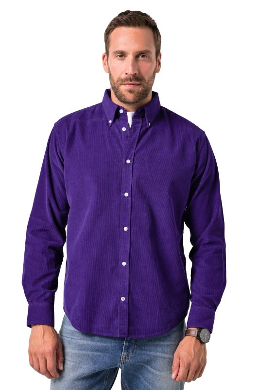 Chemise en velours côtelé JP 1880, manches longues et col à pointes boutonnées, coupe Modern Fit - jusqu'au 8&nbsp