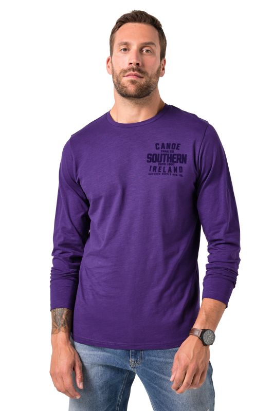 T-shirt JP 1880, manches longues, imprimé sur la poitrine et col rond - jusqu'au 8 XL