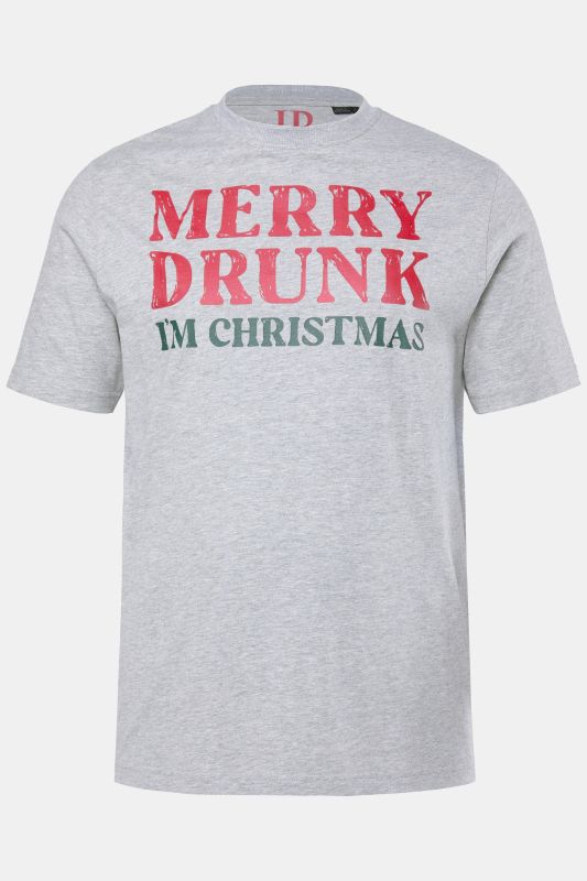 T-shirt JP&nbsp;1880, manches courtes et imprimé Noël sur la poitrine - jusqu'au 8&nbsp;XL