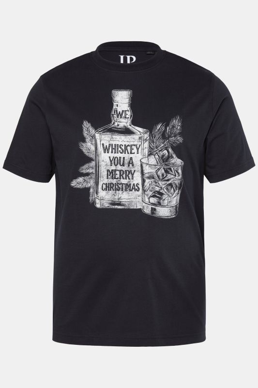T-shirt JP&nbsp;1880, manches courtes et imprimé Noël sur la poitrine - jusqu'au 8&nbsp;XL