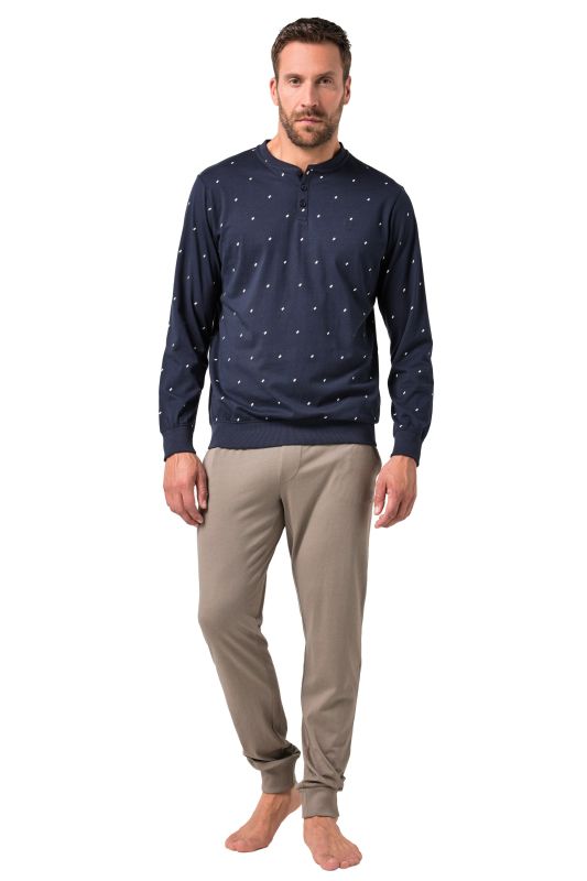 Pyjama JP 1880 deux pièces, motif minimaliste et coupe ventre confort, collection Homewear – jusqu'au 8&nbsp;XL