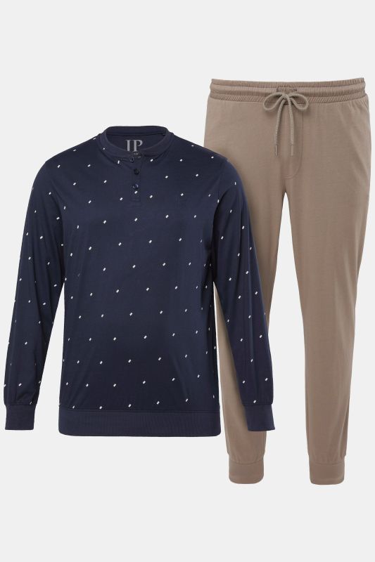 Pyjama JP 1880 deux pièces, motif minimaliste et coupe ventre confort, collection Homewear – jusqu'au 8&nbsp;XL