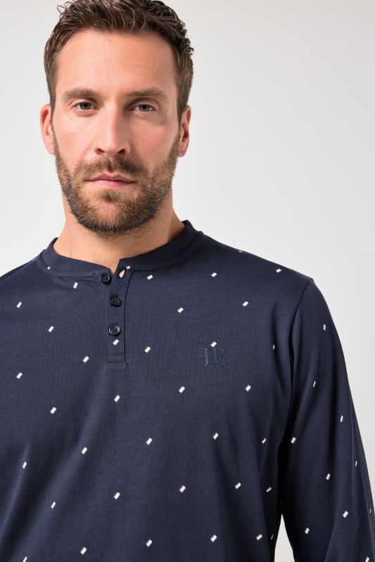 Pyjama JP 1880 deux pièces, motif minimaliste et coupe ventre confort, collection Homewear – jusqu'au 8&nbsp;XL